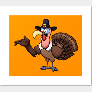 Turkey With Pilgrim Hat Posters and Art